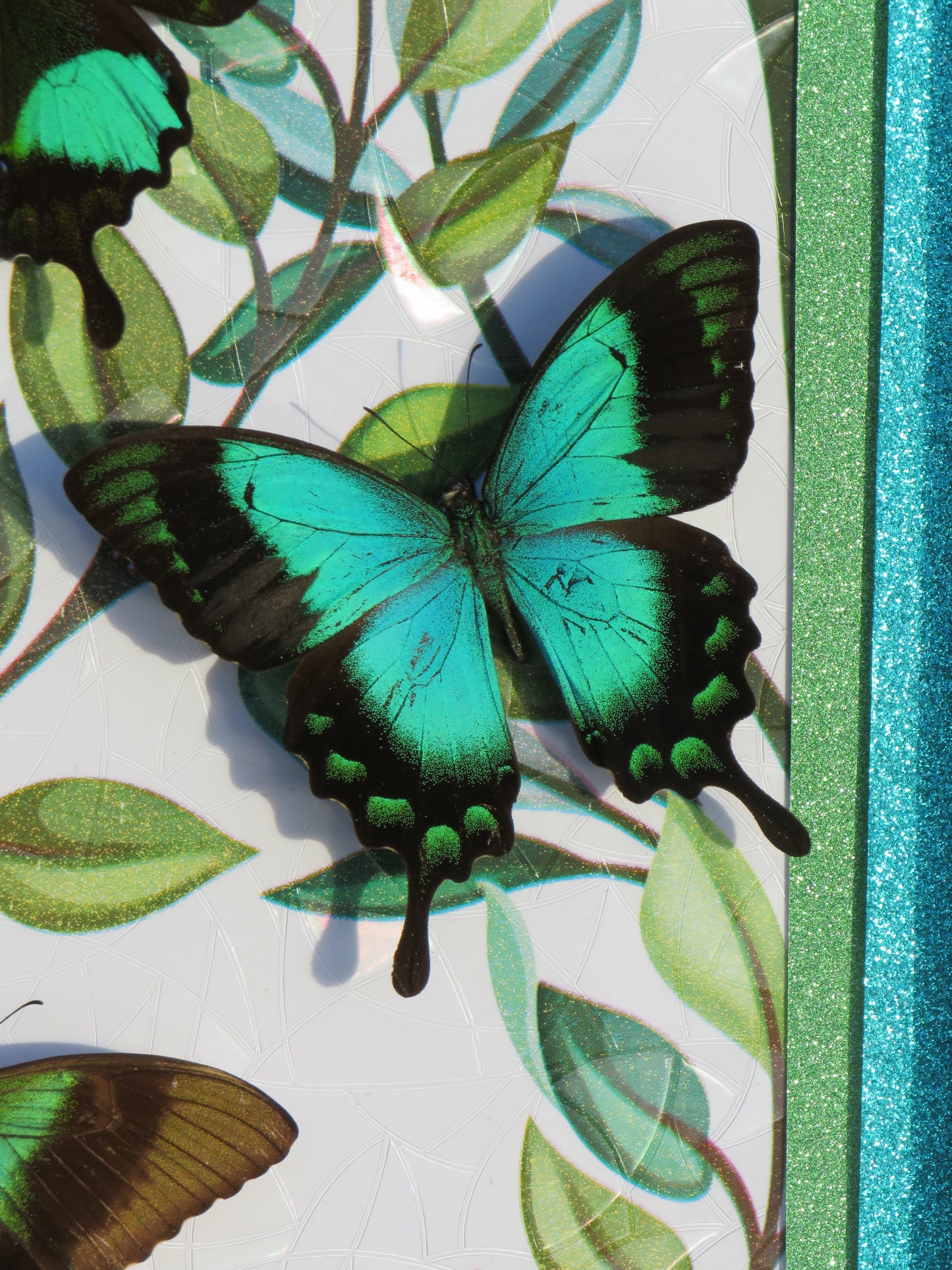 Envolée de papillons verts